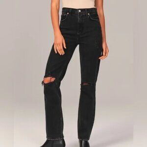 Abercrombie Curve Love 90s Ultra High Rise Straight Jeans - Size 28L